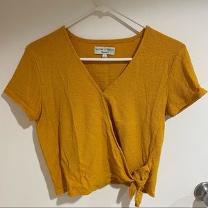 Madewell mock wrap top, size small